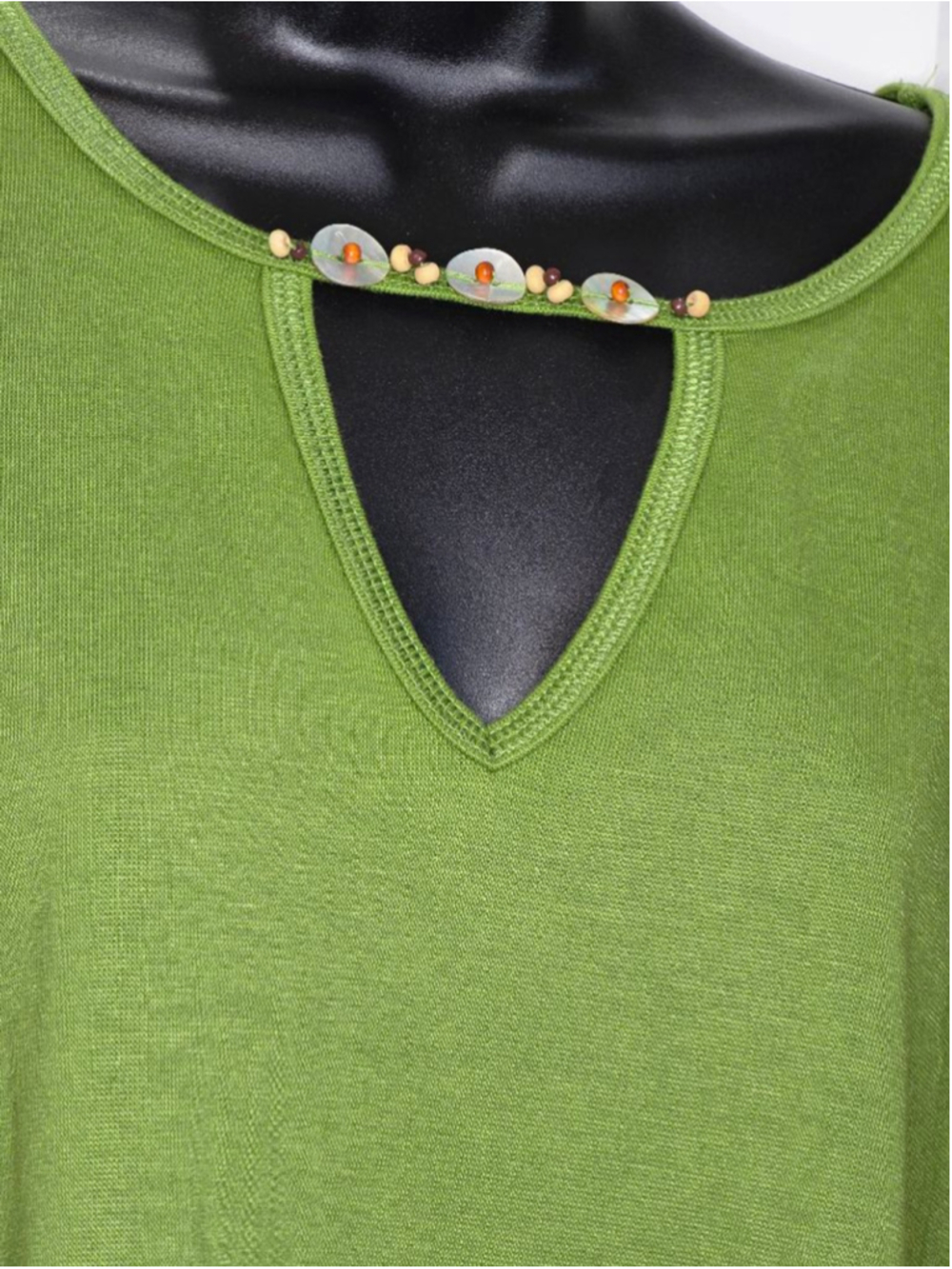 Avenue Green Tunic Top with Beaded Detail Women’s Plus Size 22 - Picture 4 of 5